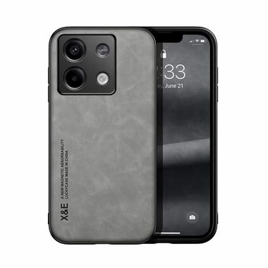 Kožený kryt Skin Feel na Xiaomi Redmi Note 13 - Světle šedá