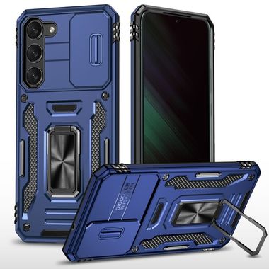 Kryt Folding Magnetic Holder Armor pro Samsung Galaxy S24 5G - Námořnická modrá