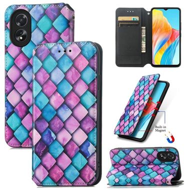 Peněženkové 3D pouzdro CaseNeo na Oppo A38 - Purple Scales