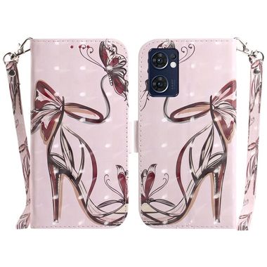 Peněženkové 3D pouzdro na Oppo Reno 7 5G - Butterfly High-heeled