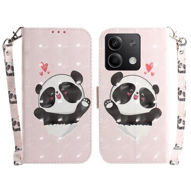 Peněženkové 3D pouzdro na Xiaomi Redmi Note 13 - Heart Panda