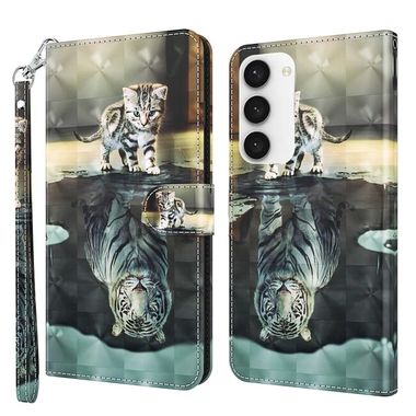Peněženkové 3D pouzdro Painting pro Samsung Galaxy S24 5G - Cat Tiger