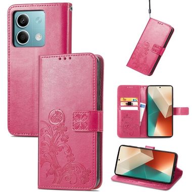 Peněženkové kožené pouzdro Clasp na Xiaomi Redmi Note 13 - Purpurová