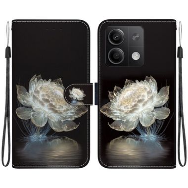 Peněženkové kožené pouzdro Crystal Drawing na Xiaomi Redmi Note 13 - Crystal Peony