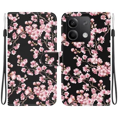 Peněženkové kožené pouzdro Crystal Drawing na Xiaomi Redmi Note 13 - Plum Blossom