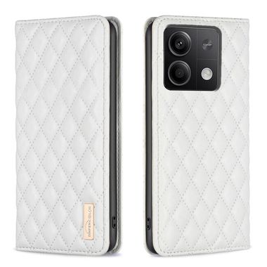 Peněženkové kožené pouzdro Diamond Flip na Xiaomi Redmi Note 13 - Bílá