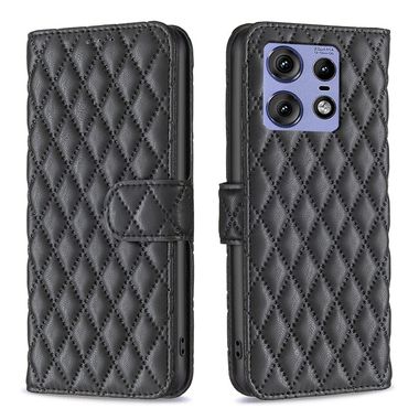 Peněženkové kožené pouzdro Diamond Wallet na Motorola Edge 50 Pro - Černá