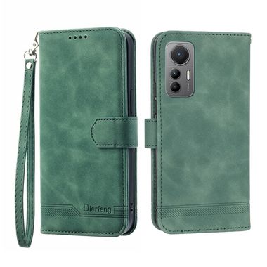 Peněženkové kožené pouzdro DIERFENG pro Xiaomi 12X - Zelená