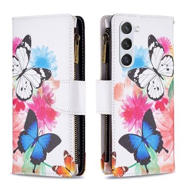 Peněženkové kožené pouzdro Drawing pro Samsung Galaxy S24 5G - Two Butterflies