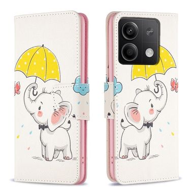 Peněženkové kožené pouzdro Drawing na Xiaomi Redmi Note 13 - Umbrella Elephant