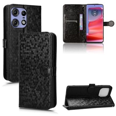 Peněženkové kožené pouzdro Honeycomb na Motorola Edge 50 Pro - Černá