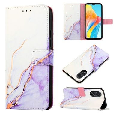 Peněženkové kožené pouzdro Marble Pattern na Oppo A38 - 001