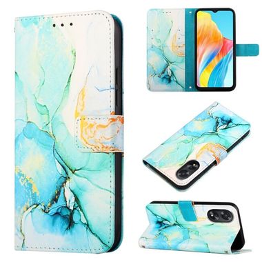 Peněženkové kožené pouzdro Marble Pattern na Oppo A38 - 003