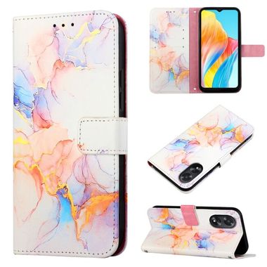 Peněženkové kožené pouzdro Marble Pattern na Oppo A38 - 004