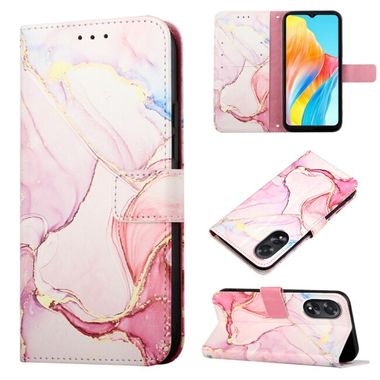 Peněženkové kožené pouzdro Marble Pattern na Oppo A38 - 005