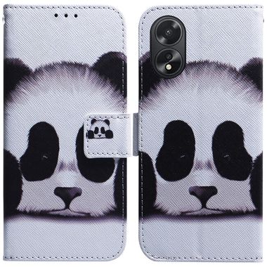 Peněženkové kožené pouzdro na Oppo A38 - Panda