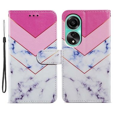 Peněženkové kožené pouzdro Painted na Oppo A38 - Smoke Marble