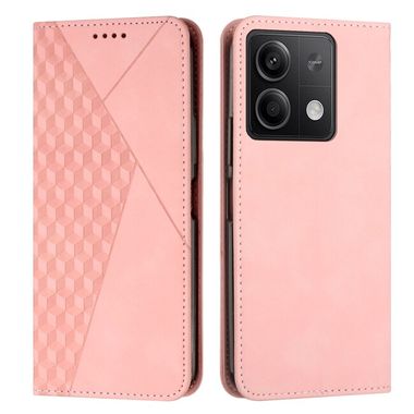 Peněženkové kožené pouzdro Splicing na Xiaomi Redmi Note 13 - Růžové zlato