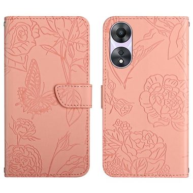 Peněženkové kožené pouzdro Sun Flower na Oppo A38 - Růžová