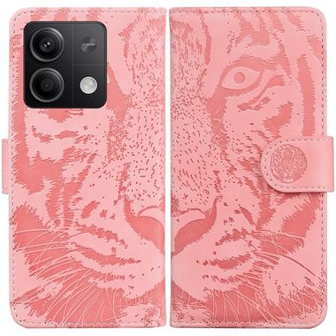 Peněženkové kožené pouzdro Tiger na Xiaomi Redmi Note 13 - Růžová