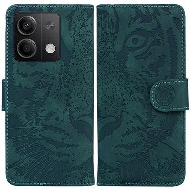 Peněženkové kožené pouzdro Tiger na Xiaomi Redmi Note 13 - Zelená