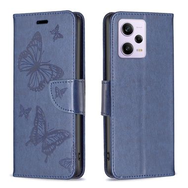 Peněženkové kožené pouzdro Two Butterflies na Xiaomi Redmi Note 12 Pro+ 5G - Modrá