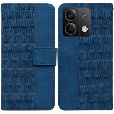 Peněženkové kožené pouzdro Geometric na Xiaomi Redmi Note 13 - Modrá