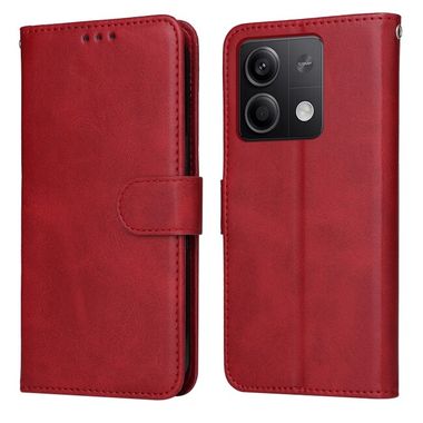 Peněženkové kožené pouzdro Global Classic na Xiaomi Redmi Note 13 - Červená