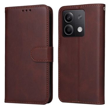 Peněženkové kožené pouzdro Global Classic na Xiaomi Redmi Note 13 - Hnědá